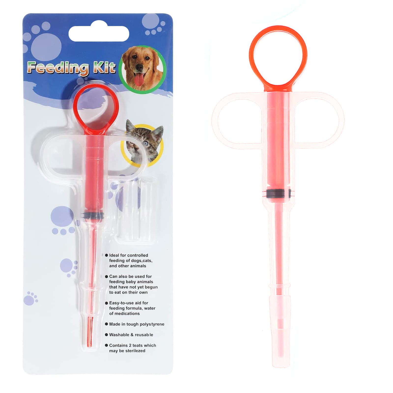 5-Pack 160mm Pet Pill Shooter – Soft Silicone Tip Feeder for Cats Dogs