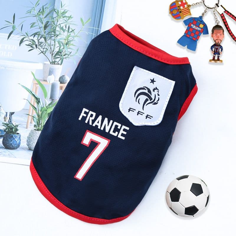 Pet Soccer Jersey Vest Dog Cat Sport Wear - . Navy Blue Size 7 French, photo 1 of 10