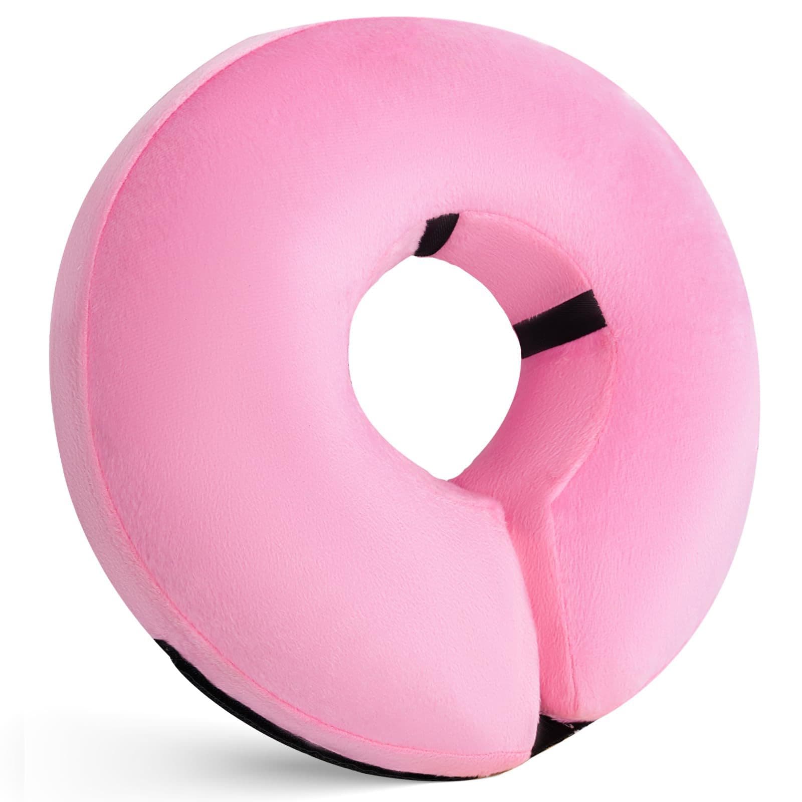 Inflatable Dog Cone Collar for After Surgery, Doggie Neck Blow up Donut Recovery ECollar, Soft Adjustable Dog Cone for Small Medium Large Dogs and Cats (S, Pink), photo 1 of 5