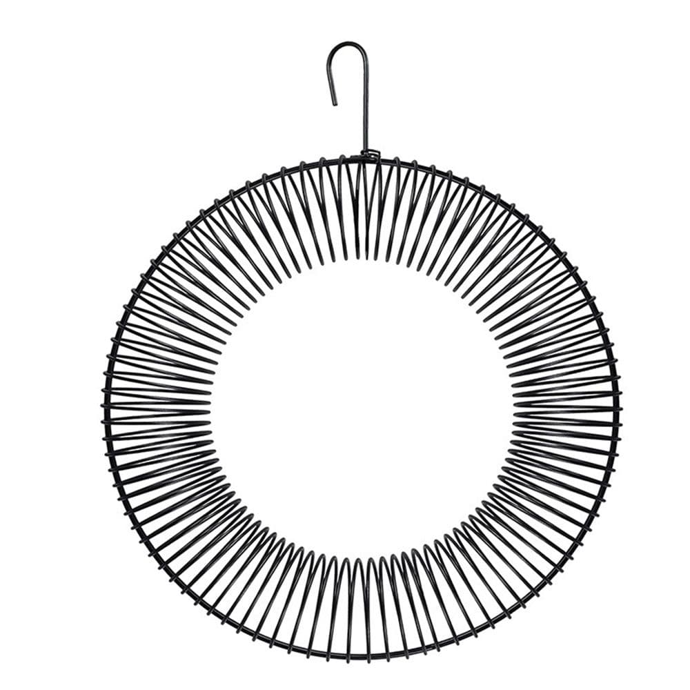 Whole Peanut black Wreath Feeder for Squirrels and Blue Jays, Round Hanging Bird Feeder for Feeding Birds and Squirrels, 41 cm L x 30 cm W , Black, photo 1 of 5