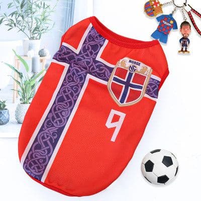 Pet Soccer Jersey Vest Dog Cat Sport Wear - . Red Size 9 Norway