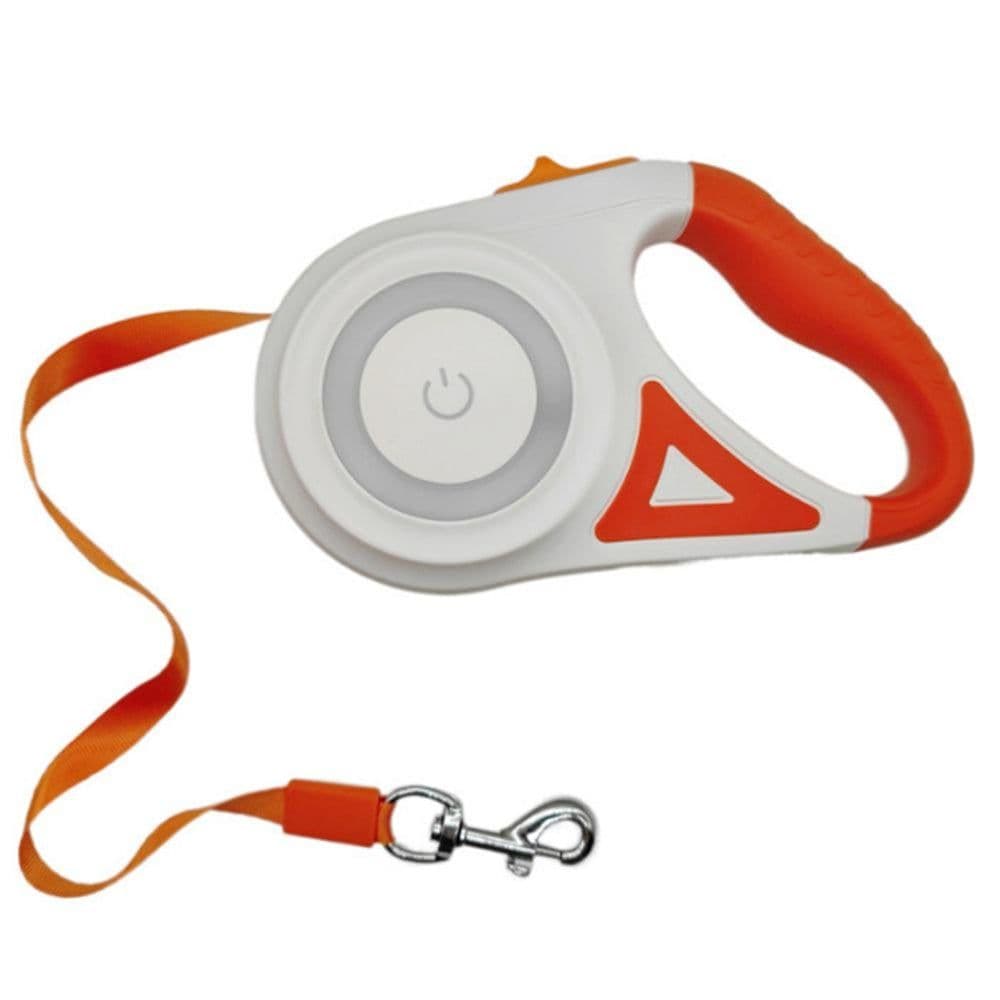 5M RGB Light Pet Leads Retractable Traction Rope Pet Cat Dog Leash Orange, photo 1 of 4