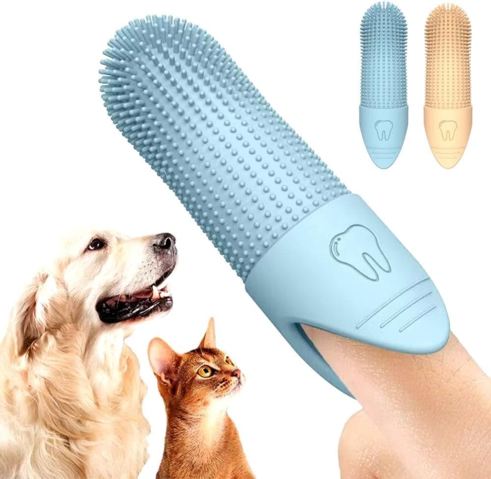 Pet Finger Toothbrush - for dogs and cats - Soft silicone finger toothbrush - for the dental care of puppies and kittens - Gentle cleaning - 2-pack, photo 1 of 5