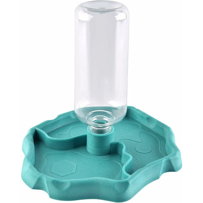 Reptile Water Dispenser, 2 In 1 Anti-Overflow Food Dispenser Bowl, Plastic Food Bowl For Tortoise Gecko - Blue, photo 1 of 4