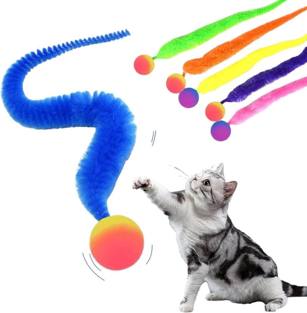6-Pack Cat Toy, Colorful Interactive Balls with Tail for Play & Exercise, photo 1 of 7