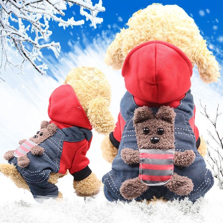 Shine Pet Four Leg Thickened Coral Fleece Clothes