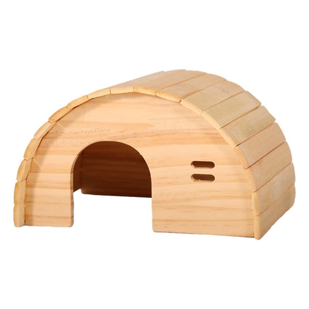 Guinea Pig Wooden House, Hamster Wooden House, Bite Arched Wood Hideout for Dwarf Hamster, Golden Bear Pet Supplies, Small Animals, Houses & Habitats.(Small), photo 1 of 5