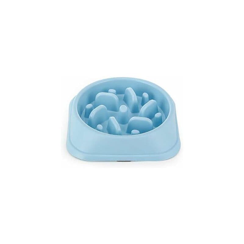 Slow Feeder Dog Bowl, Interactive Slow Feeder For Pets, Durable Square Non-Slip Pet Drinking Water Bowl Blue, photo 1 of 4