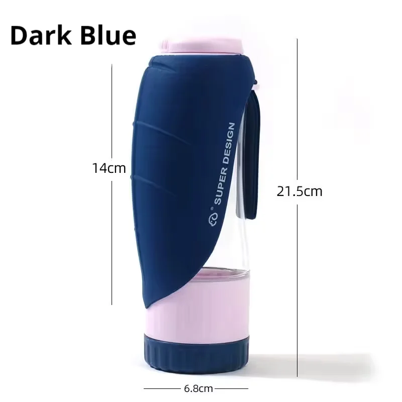 2-in-1 Portable Dog Water Bottle and Food Container - Leaf-Shaped Silicone Travel Bowl for Pets, Leak-Proof Outdoor Dispenser for Walking, Hiking and Traveling, 330ml Capacity