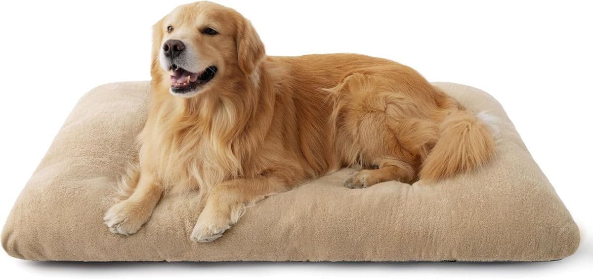 Washable Dog Bed for Crate, Giant Comfort Fluffy Plush Pet Pillow Bed Kennel Pad with Non-Slip Bottom, Machine Washable Pet Sleeping Mat for Jumbo - x 7.6 cmTh