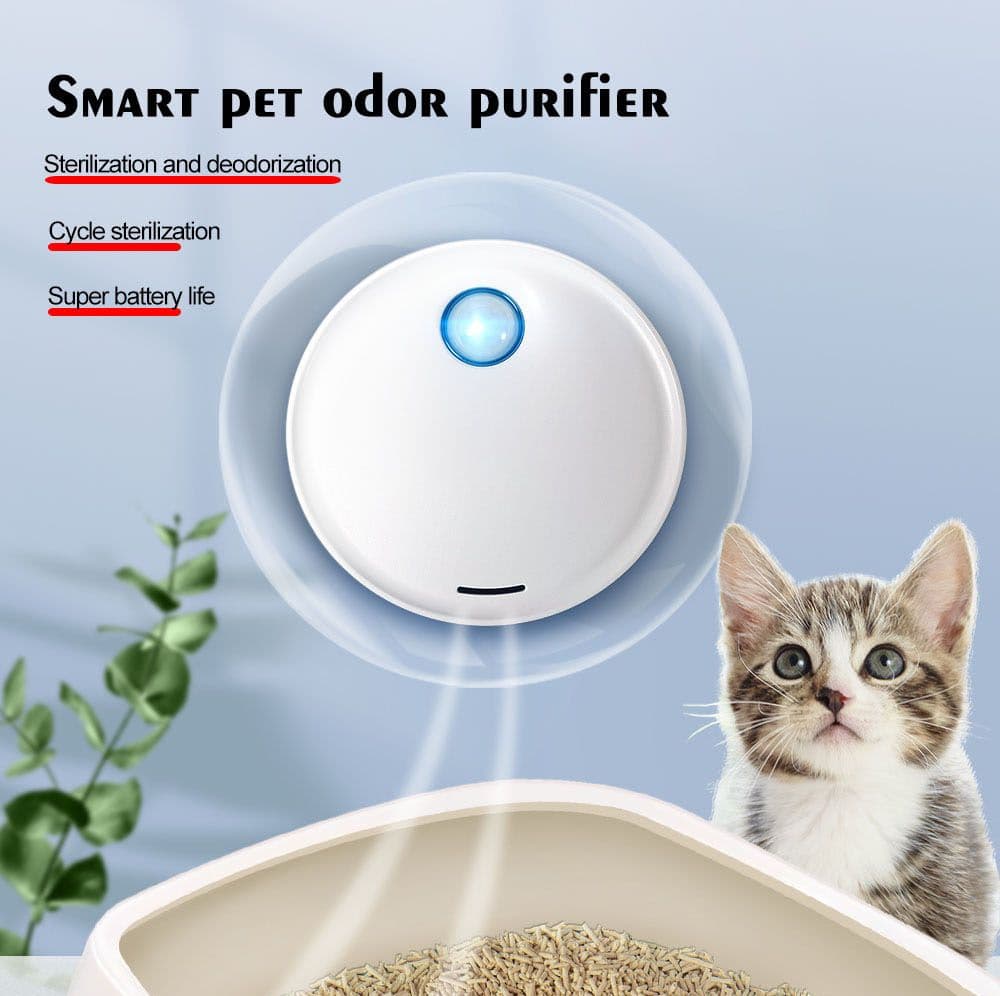 Smart Pet Odor Purifier, Negative Ion Deodorizer for Cat Litter Box, Toilet, Shoe Cabinet, Ultra Quiet Auto Sensing Sterilizer, Fanless Portable Pet Litter Odor Eliminator for Home, photo 1 of 5