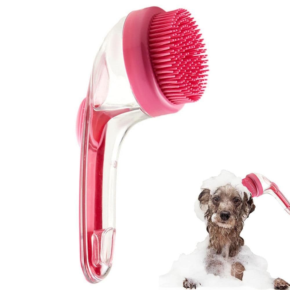 2-in-1 Pet Bath Brush with Built-in Shampoo Dispenser Dog Shampoo Bubble Maker Dog Cat Bathing Grooming Tool