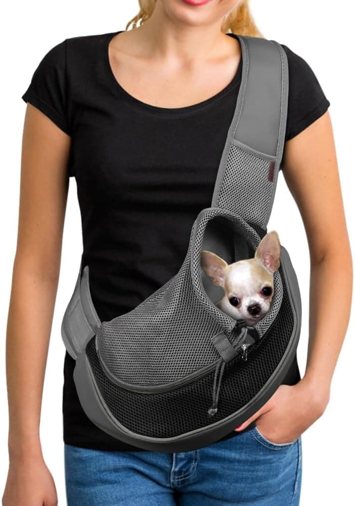 Dog Carrier Bag 40cm x 25cm Black Pet Travel Pouch for Small to Medium Dogs, photo 1 of 5