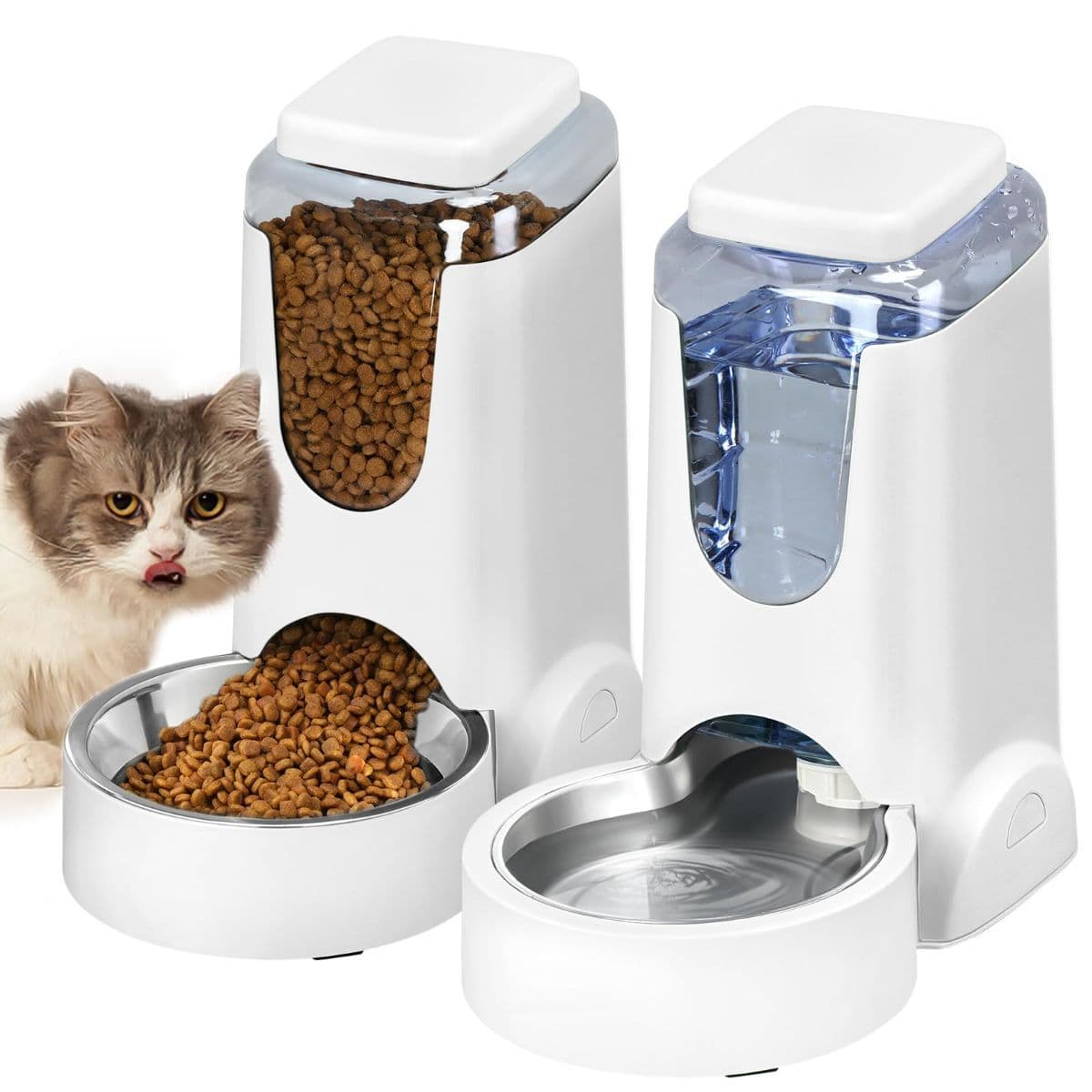Cat Feeder Automatic Cat Feeder Cat Water Dispenser Cat Feeding Set Pet Care, photo 1 of 7