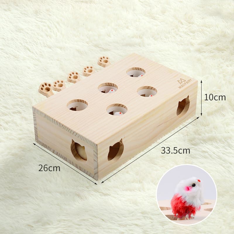 Whack-A-Mole Cat Toy Mole & 5 Hole) - Interactive Puzzle Box