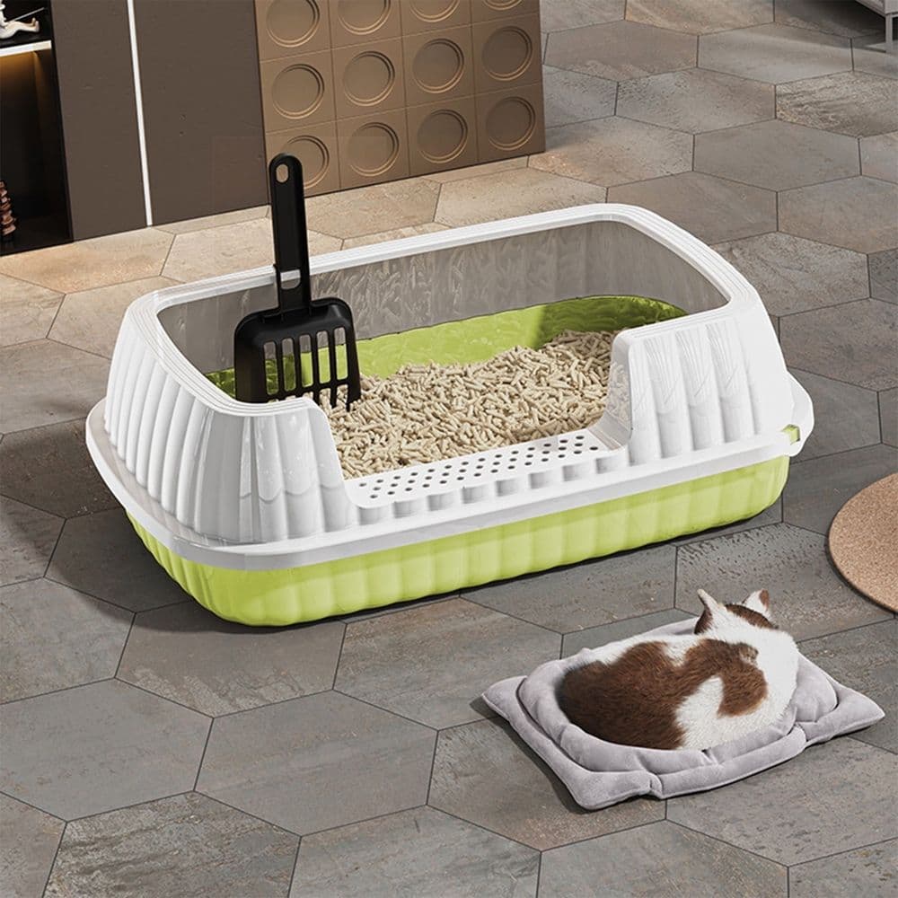 Small Cat Litter Box, Open Cat Potty Pan, Kitten Toilet With Litter Sifting Scoop For Big Middle Small Cats, Easy To Clean No Odor, photo 1 of 5