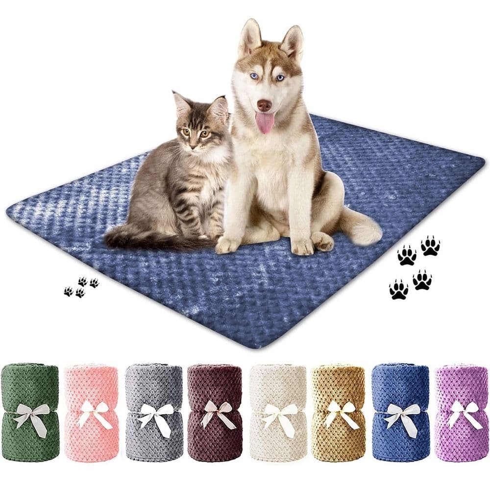 Dog Blanket,Soft Fuzzy Blankets for Puppy, Fluffy Blankets Plush Fleece Throw Dog Bed, Couch, Sofa, Reversible Travel Warm Covers, photo 1 of 5