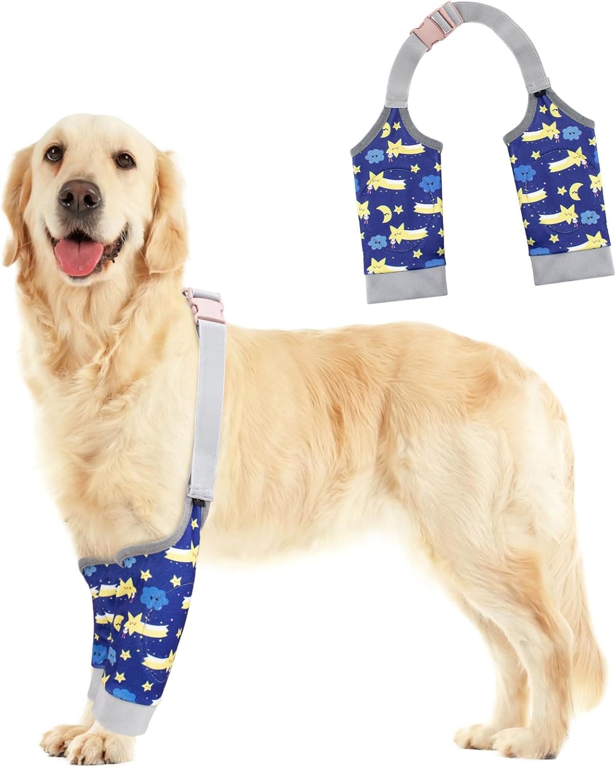 Dog Elbow Protector for Calles, Adjtable Dog Elbow Pads Leg Sleeve to Prevent Licking Biting on Joints, Breathable Dog Front Leg Brace Wound Cover for Small Medium Large Dogs, photo 1 of 6
