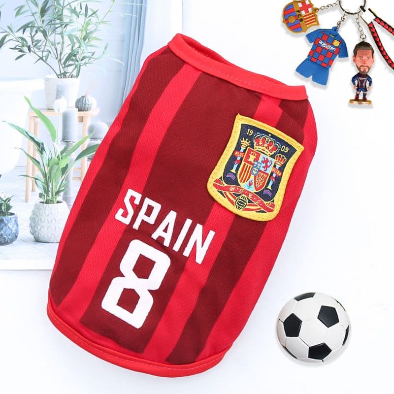 Pet Soccer Jersey Vest Dog Cat Sport Wear - . Red Size 8 Spain