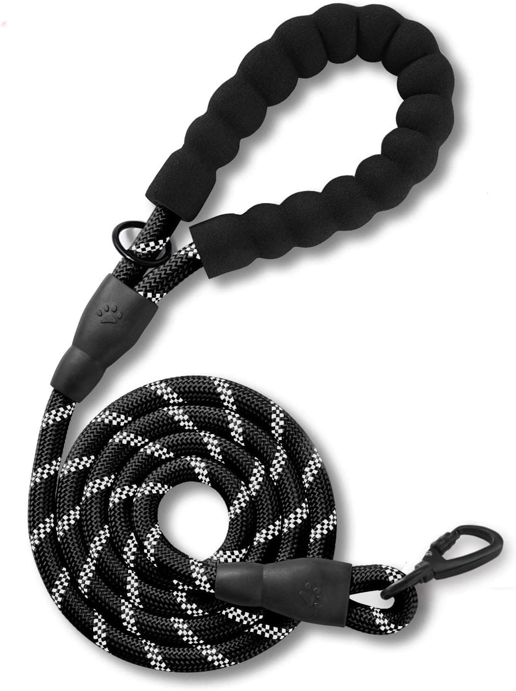 1.5 m Strong Dog Leash with Comfortable Foam Handle and Highly Reflective Threads with Metal Clasp and Rubber Enhanced Joint Dog Leashes for Medium and Large Dogs Black, photo 1 of 7