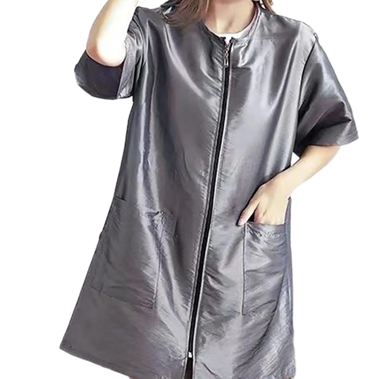 Pet Grooming Workwear with Full Zipper, Lightweight Splash Proof Short & Long Sleeves Hair Grooming Smock Jacket, photo 1 of 10