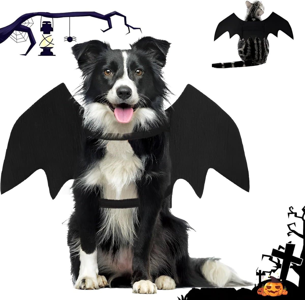 Dog - Cat - Creative Animal Clothing - Dog Costume - Halloween - Christmas - Bat Wings - Cat Clothing - Christmas Clothing - Bat Wings Costume - Black - for Home / Party / Festival / Christmas / Halloween / Christmas, photo 1 of 5