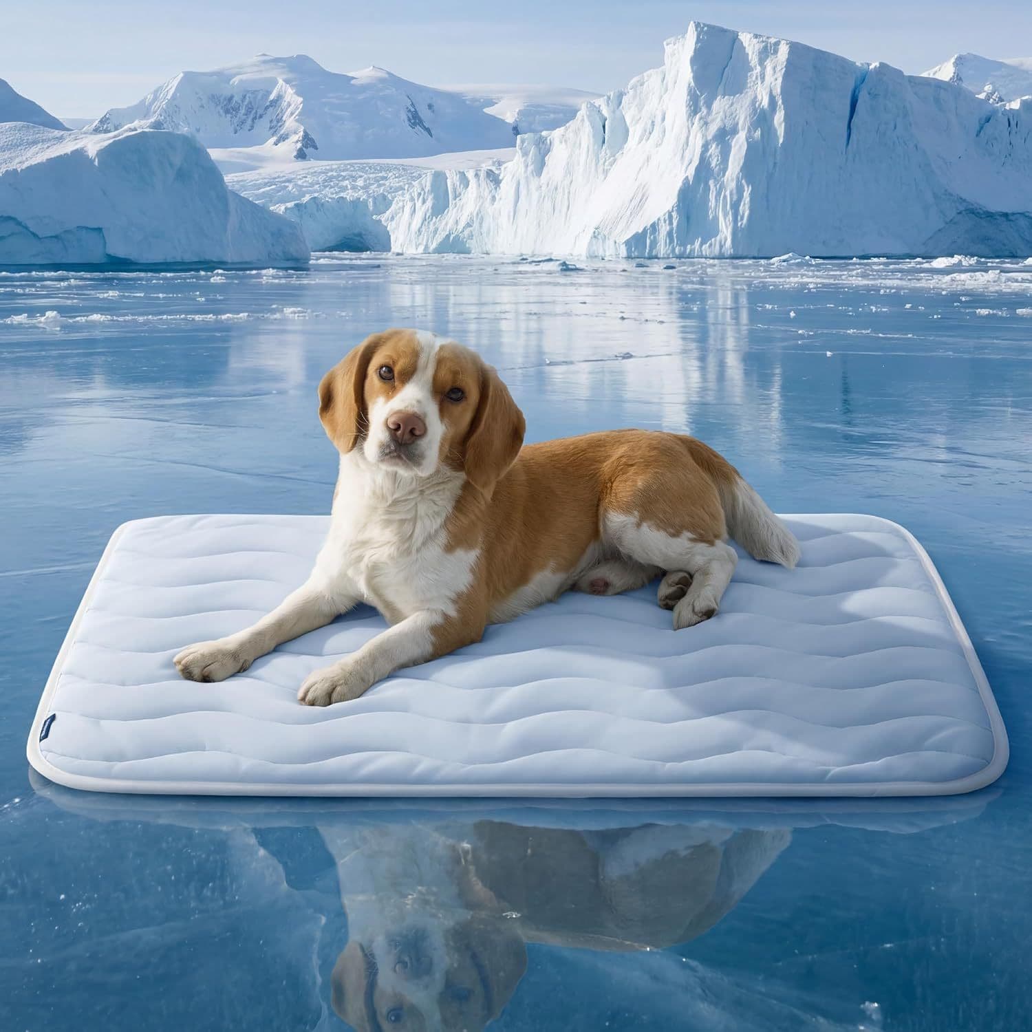 Premium Wave Quiltied Pet Cooling Mat - Washable Self-Cooling Blanket with Anti-Stick Hair Surface & Non-Slip Base for Cats Dogs and Human Versatile Use