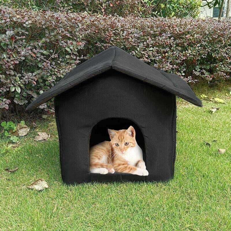 Waterproof Outdoor Cat House, Indoor Dog Kennel, Foldable Waterproof Cat Tent, Warm Oxford Fabric for Winter, M, photo 1 of 4