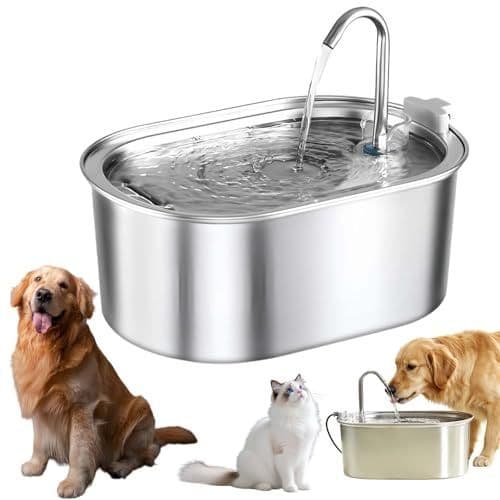 The Doggy Fountain, Quiet Floor-Standing Automatic Pet Water Fountain for Dogs & Cats, Cordless Dog Water Bowl Dispenser with Oval Faucet Round Window, Indoor Watering for Large/Small Pets, photo 1 of 7