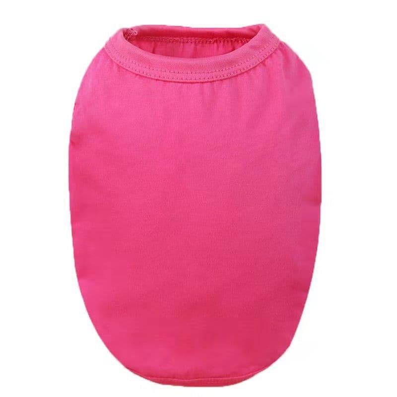 Cotton Pet Vest Dog Cat Clothing Small Large - Pure cotton vest pure rose red
