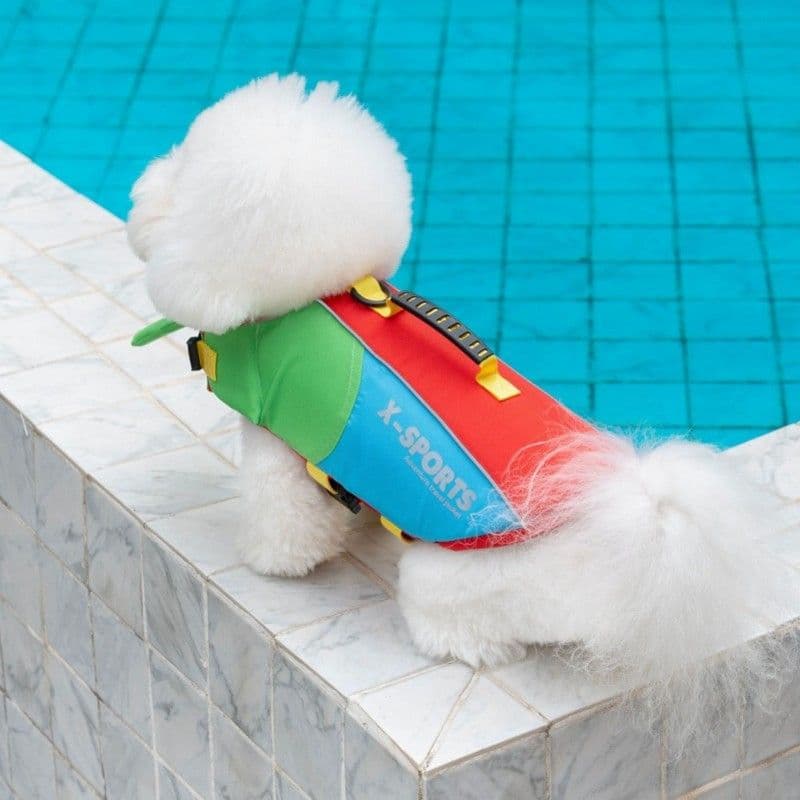 Dog Life Jacket with Rescue Handle and Adjustable Straps, Reflective Pet Swimming Vest for Small Medium Large Dogs, Floatation Safety Coat for Pool Beach Lake Boating and Outdoor Water Play, Splice), photo 1 of 10