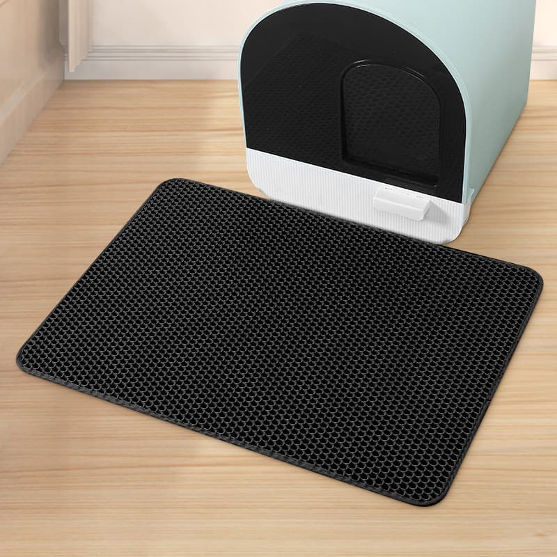 Large Double-Layer Cat Litter Trapping Mat - Waterproof EVA Honeycomb Design for Scatter Control x