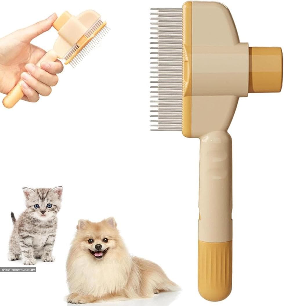 Self-Cleaning Dog Cat Fur Brush Removes Loose Hair, Easy Clean Design