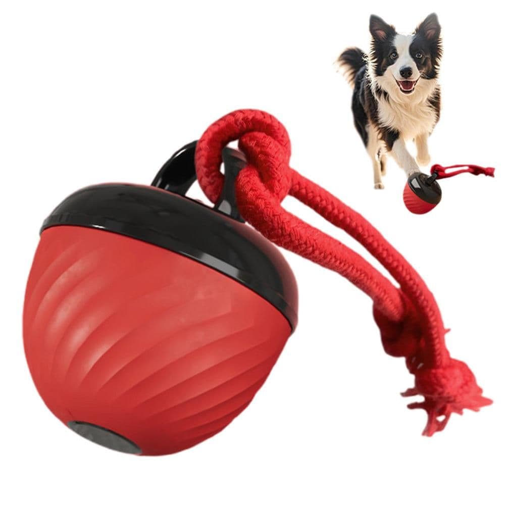 Squeaky Rolling Ball Dog Toy - Interactive Motion-Activated Chew Toy for Dogs Red, photo 1 of 8