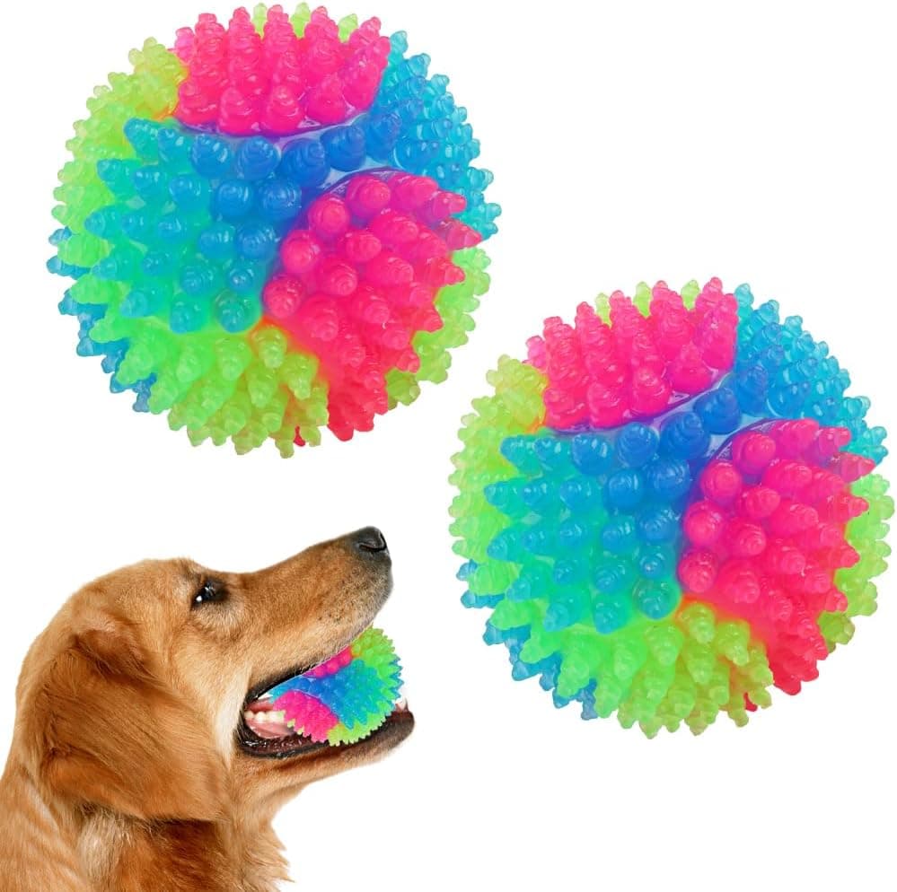 Pet toy ball - 5 cm - Light-up dog ball - Flashing bouncy ball - Interactive light-up - LED pet toy - Suitable for puppies, small and medium dogs and cats, photo 1 of 6