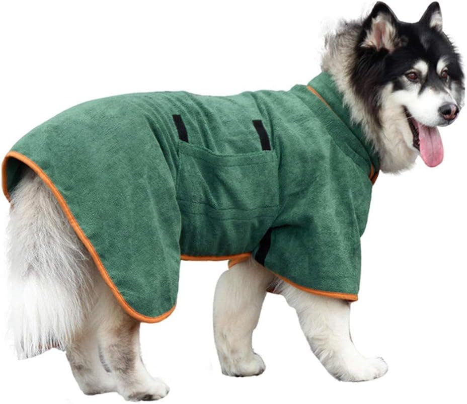 Dog Bathrobe - Absorbent Dog Towel - Adjustable Strap Dog Robe - Pet Drying Coat, photo 1 of 5