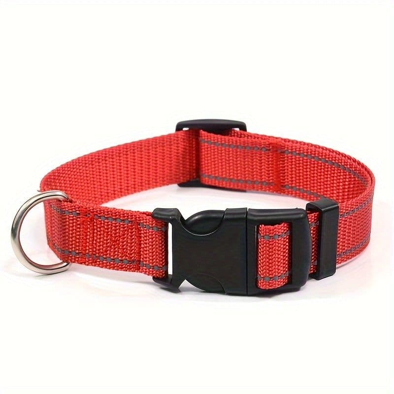 Reflective Dog Collar with Adjustable Nylon Webbing – Safe & Visible Pet Gear for Walks, Outdoor Adventures, and Nighttime Visibility,), photo 1 of 10