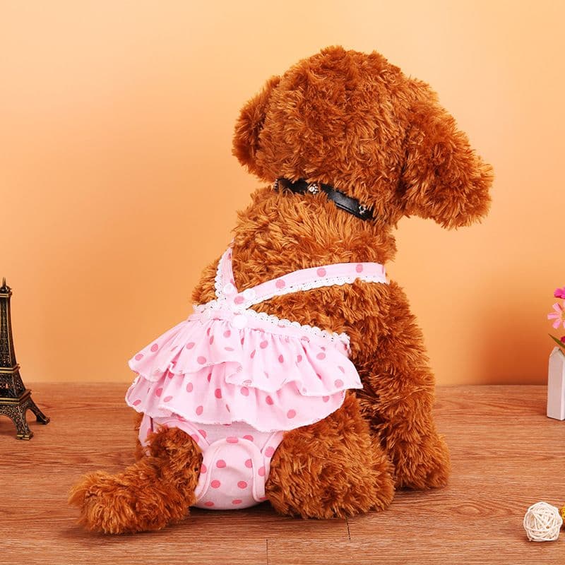 Pet Dog Menstrual Pants Cotton Pink S Size: S; Neck (cm): 24-28; Bust (cm): 32-38; Back length (cm): 22-25; Recommended pet weight (kg): 2.5, photo 1 of 10
