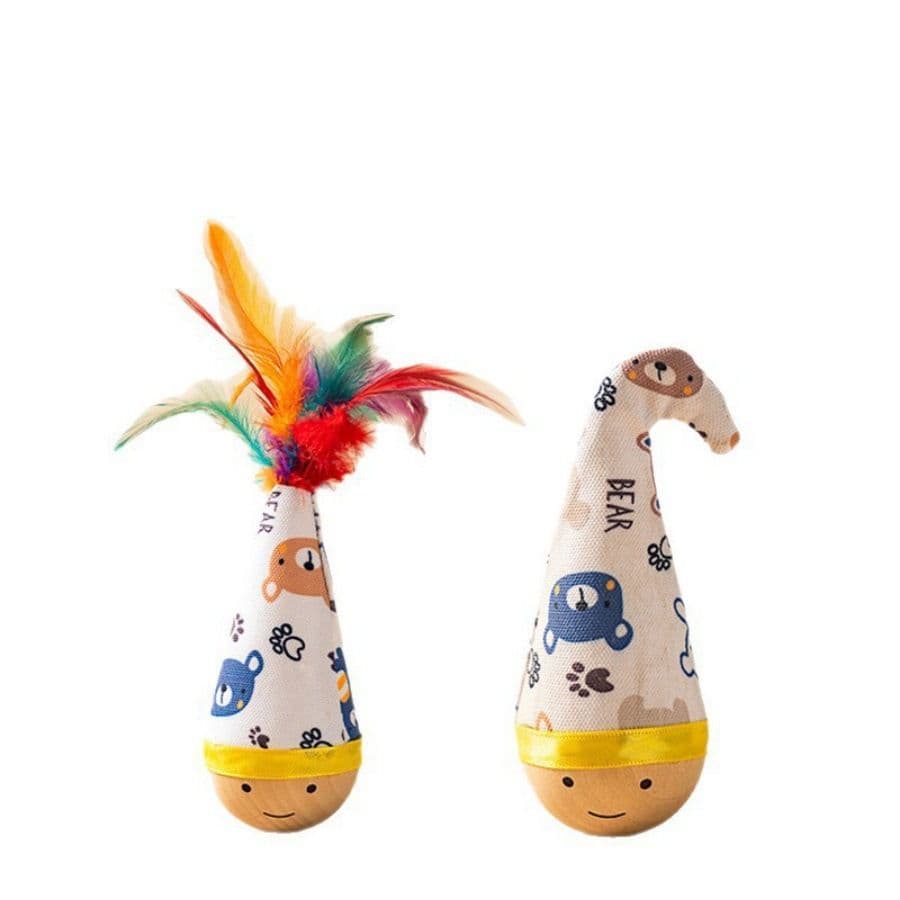 Cat Toy Roly Poly Cartoon Feather Harry Kennel (feather style + twist style tumbler) two-piece set, photo 1 of 4
