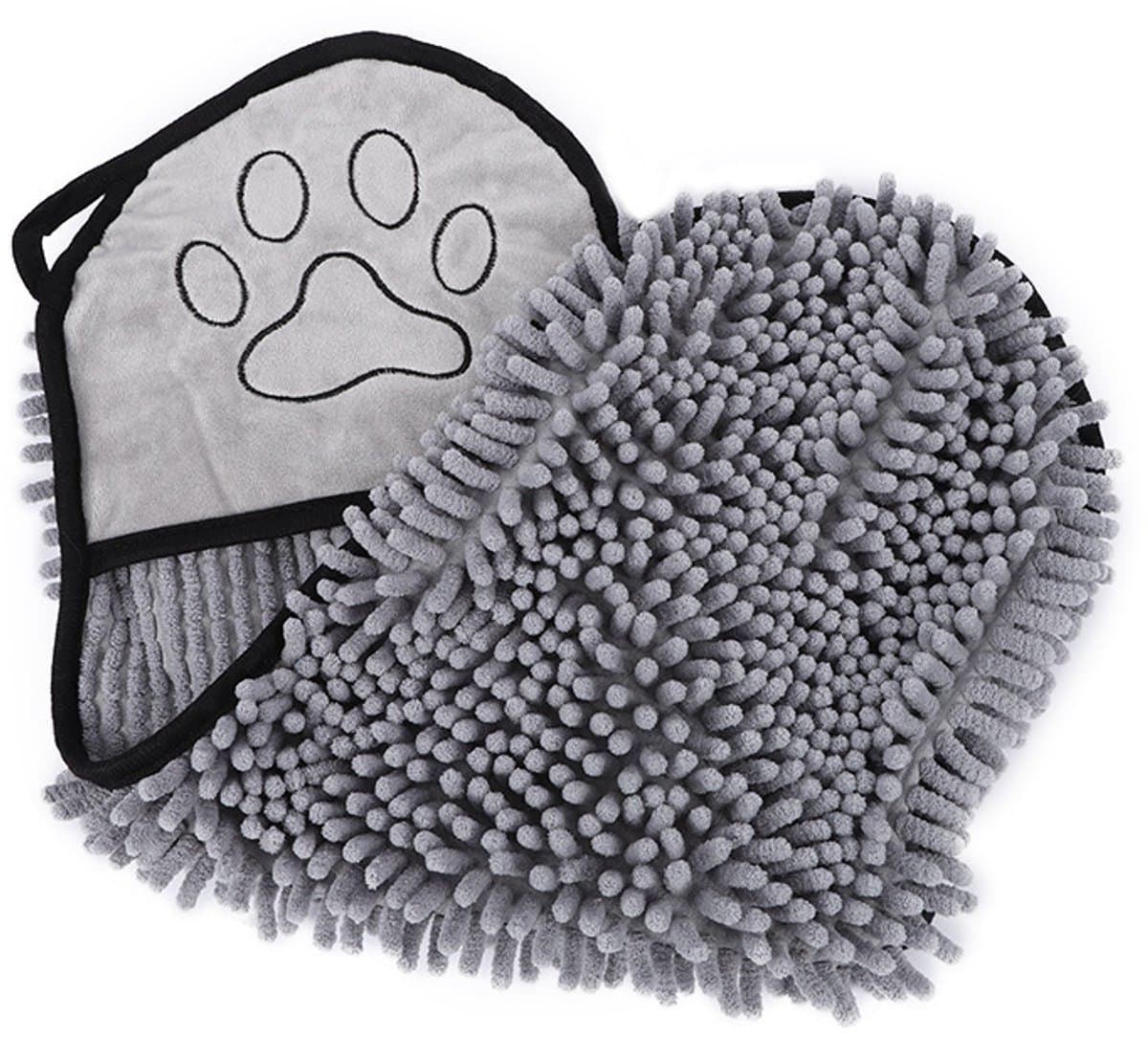 Dog Towel - Quick-drying dog towel - Super absorbent dog towel - Bath towel for dogs - Comfortable paw pockets - Suitable for indoor and outdoor use - Durable material - Machine washable (Gray, 62 x 25 cm), photo 1 of 5