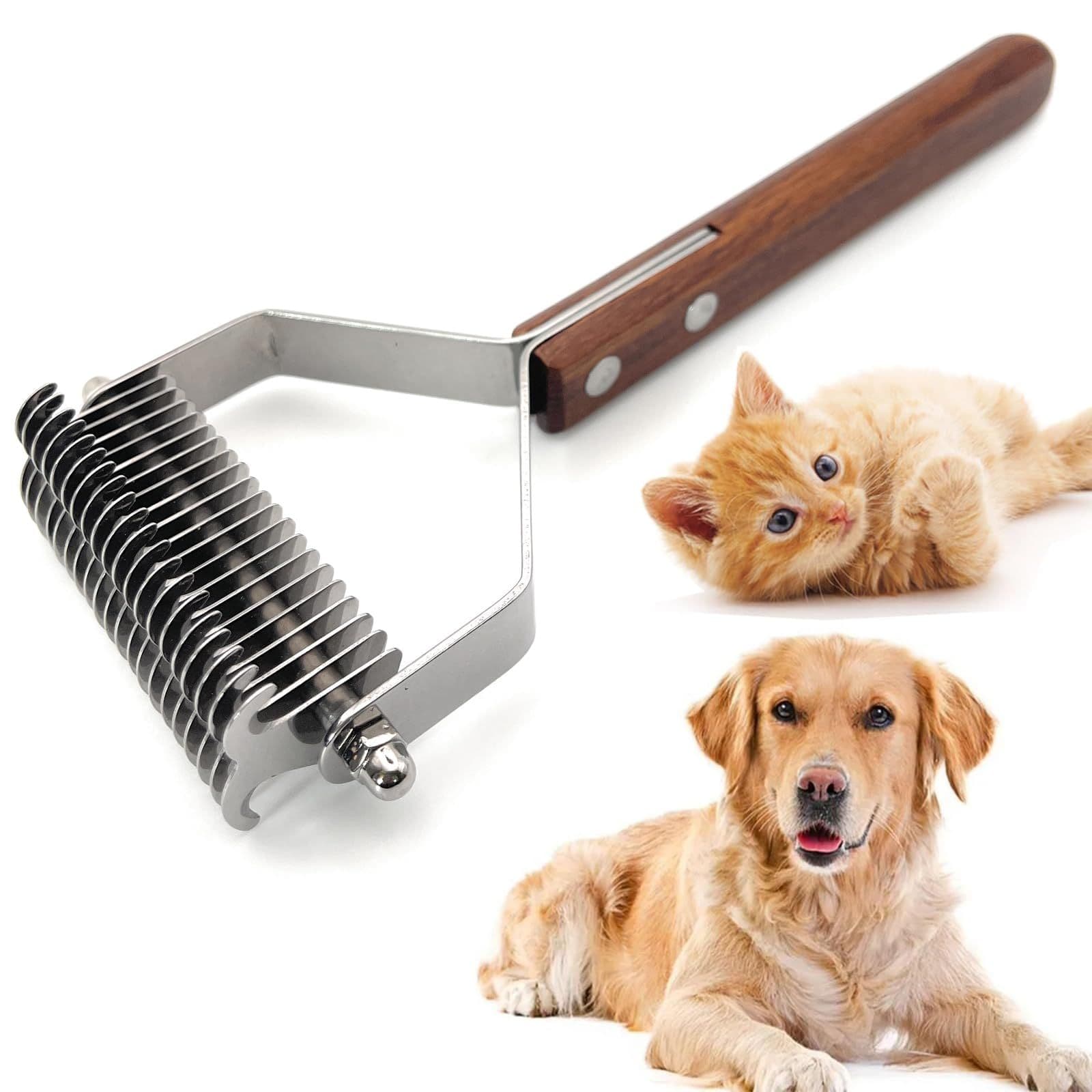 Dog Brush for Shedding, Dog combs for Grooming Matting, Undercoat Rake for Dogs and Cats, Dematting Tool for Dogs, Pet Comb, photo 1 of 5