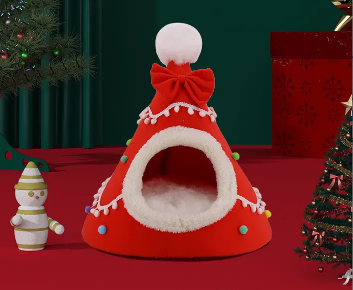 Festive Detachable Pet House - Cozy Candye Design