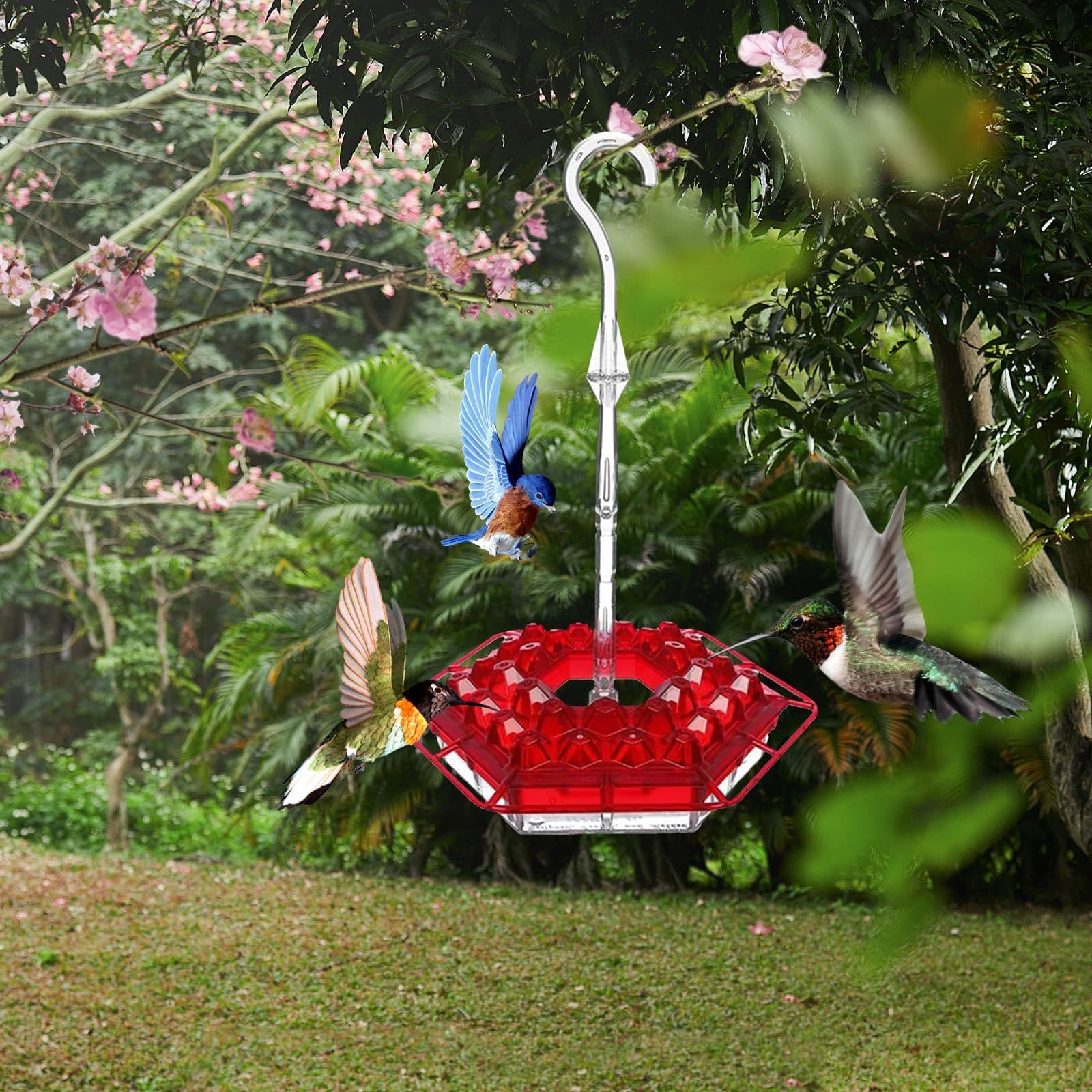 Hummingbird Feeder, Hummingbird Feeder and Built-in Ant Moat, Hummingbird Feeders for Outdoors Hanging Ant and Bee Proof (Red), photo 1 of 4