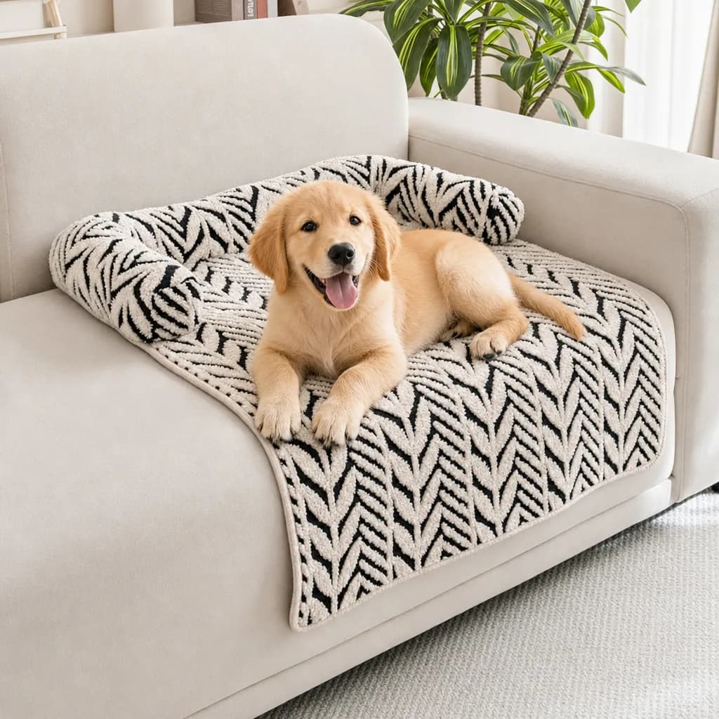 Plush Pet Bed Mat - Polyester Fibre - Thickened Soft Cushion, Scratch Resistant Surface, Non Slip Base for Cats and Dogs