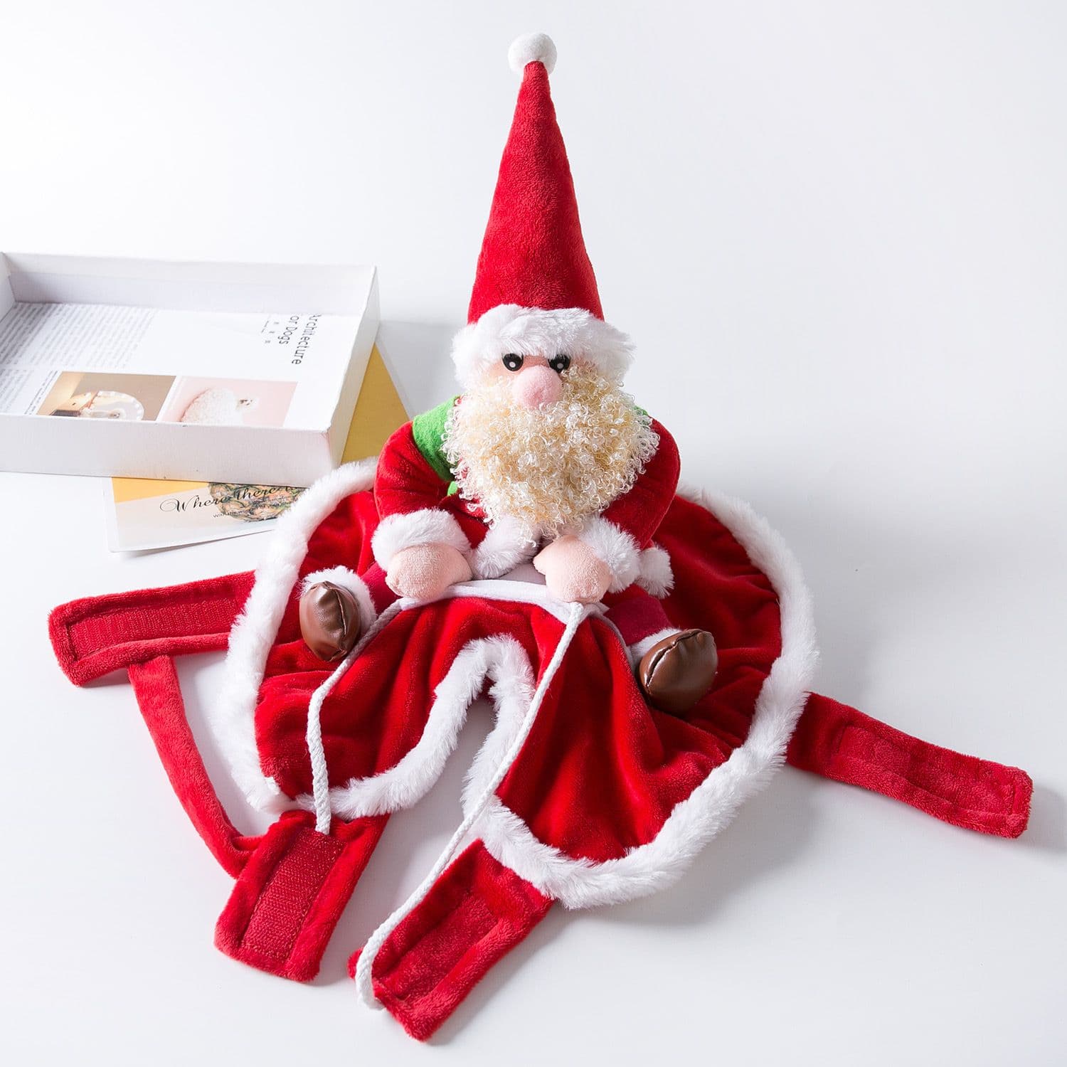 Pet Dog Christmas Costume Santa Riding Cloth Odd Pet Old Man with White Beard, photo 1 of 10