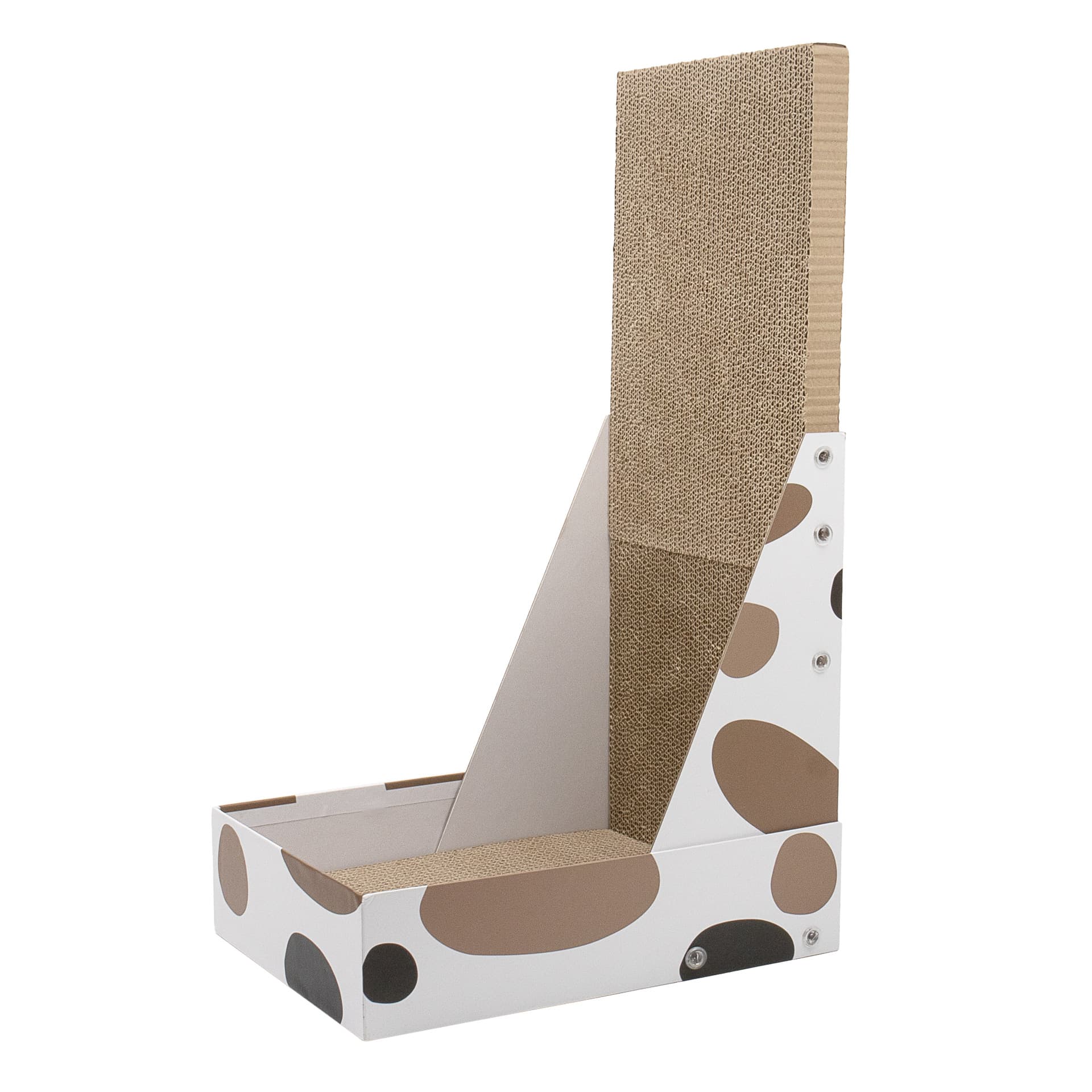 Triple Pattern Cat Scratching Post and Lounge - 350x250x600mm Corrugated Cardboard, photo 1 of 9