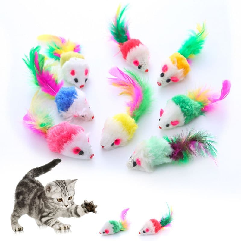 Cat Mice Toys for Indoor Cats 10PCS Color random, Variety Mouse Cat Toy Mice Cat Toy Mouse for Cats, Fur Mice Cat Toys, photo 1 of 5