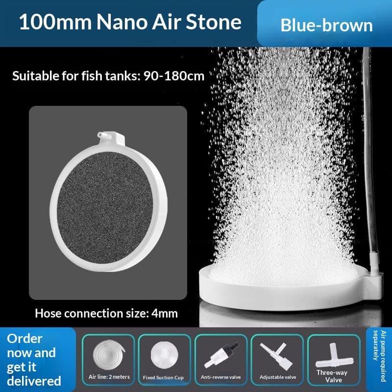 Aquarium Air Stones Oxygen Bubbler, 10 cm Fish Tank Quiet Oxygen Aerator, Air Pump Accessories Airstones for Fish Tank and Hydroponics, photo 1 of 5