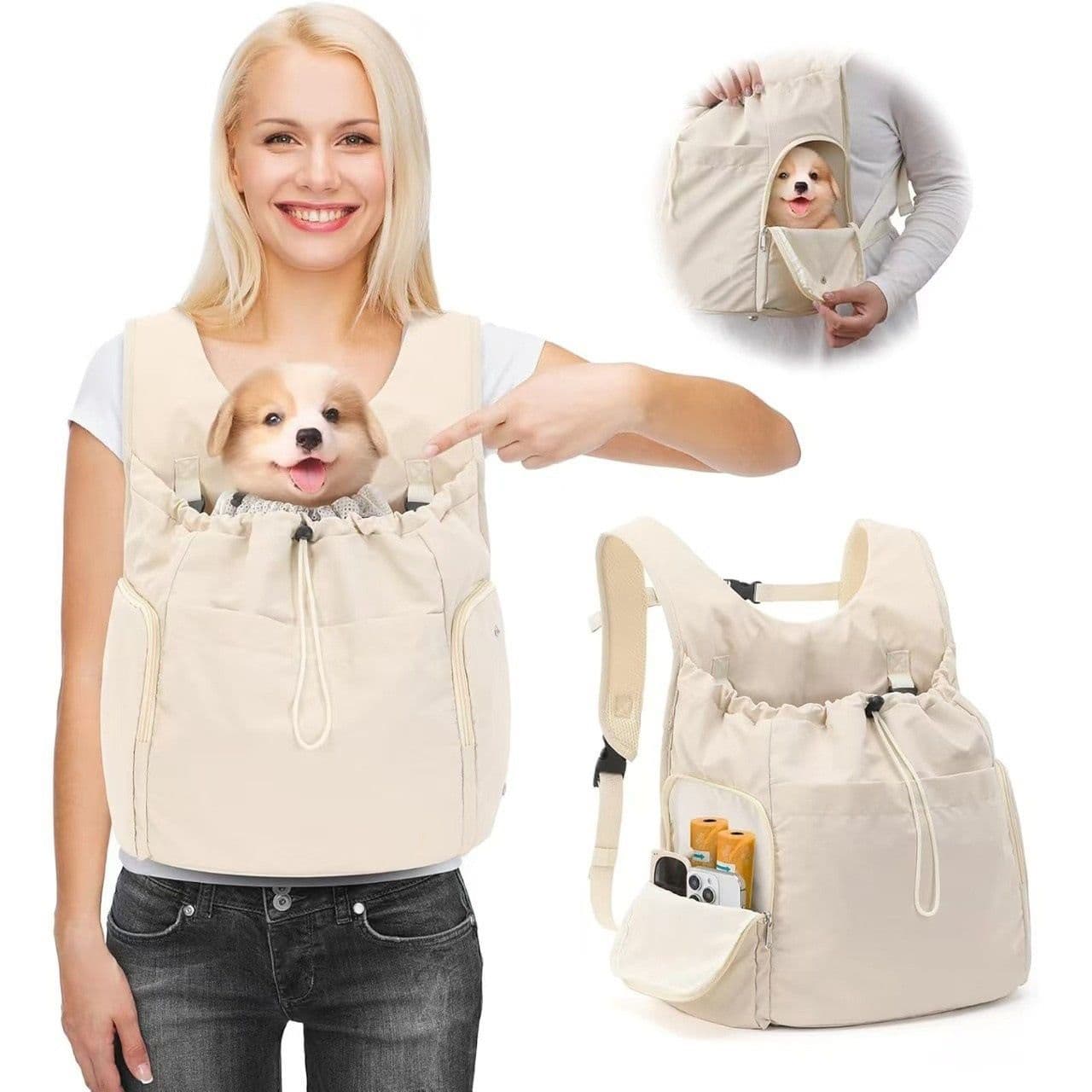Versatile Pet Carrier Backpack for Small Dogs and Cats – Breathable, Spacious, and Comfortable for Front or Back Wearing, Perfect for Daily Walks, Shopping Trips, and Short Outdoor Adventures with Your Furry Companion, photo 1 of 10