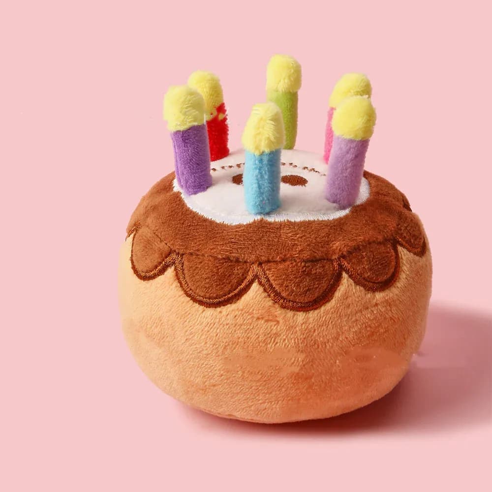Dog Birthday Cake Plush Fetch Toy, Brown, photo 1 of 5
